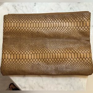 Brown Snake Print Clutch